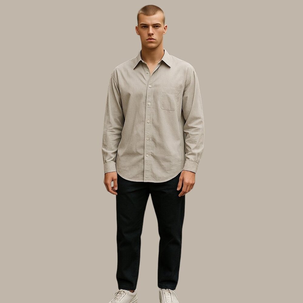 Banana Republic Slim Fit Long Sleeve Button Up Oxford Shirt-Size L-Blue & White